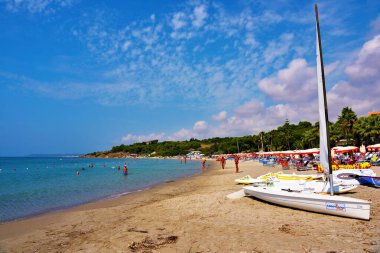 Soverato plajı, kumlu sahil. Sep 18, 2019 Sciacca Sicilya.