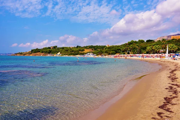 Soverato Plajı Kumlu Sahil Sep 2019 Sciacca Sicilya — Stok fotoğraf