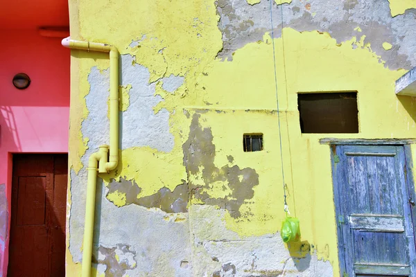 Maisons Caractéristiques Couleur Pastel Près Port Sciacca Sicile Italie — Photo