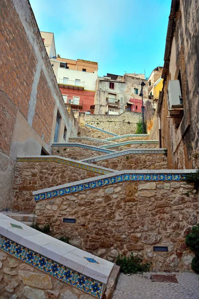 Характерні Сходи Керамічної Майоліки Сициакці Італія — стокове фото