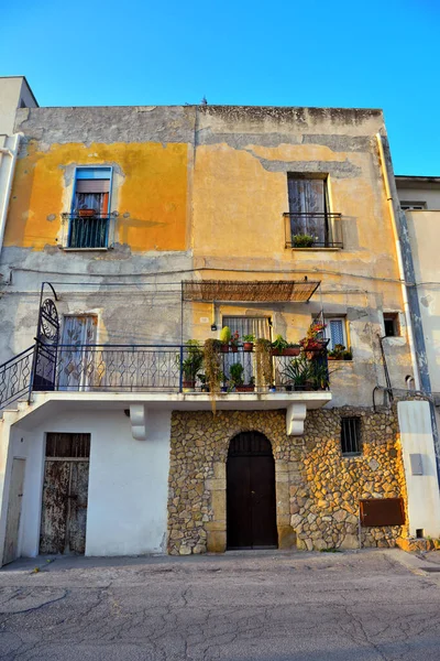 Jellegzetes Pasztell Színű Házak Közel Kikötő Sciacca Szicíliai Olaszország — Stock Fotó