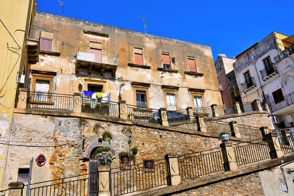 Ingang Binnenplaats Kasteel Perollo Sec Xii Sciacca Sicilië Italië — Stockfoto