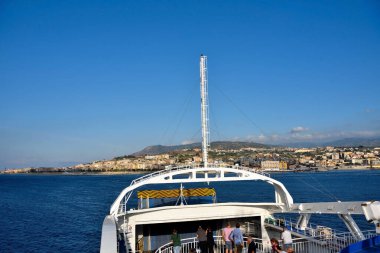 Villa San Giovanni 'ye giden feribota 28 Eylül 2019 Messina İtalya
