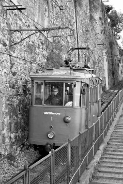 Demiryolunun günlük yolu: Principe-granarolo (1901 yılında açıldı) 15 Şubat 2020, Cenova, İtalya