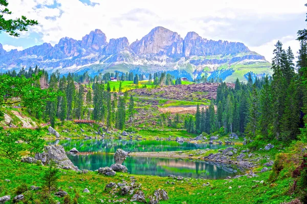 Carezza Lago Dolomiti Alto Adige Italia — Foto de Stock