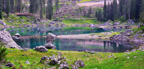 Carezza Lake Dolomiti Alto Adige Italy — Stock Photo, Image