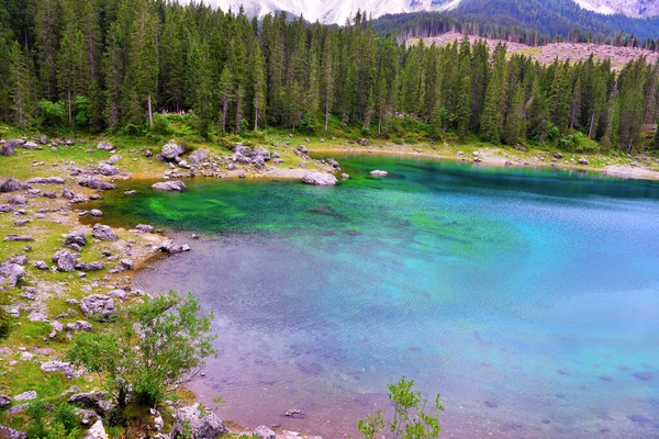 Carezza Jezero Dolomiti Alto Adige Italy — Stock fotografie