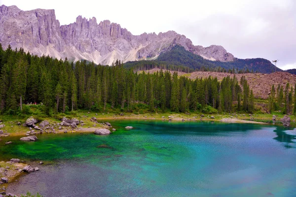 Carezza Lake Dolomiti Alto Adige Italy — 图库照片