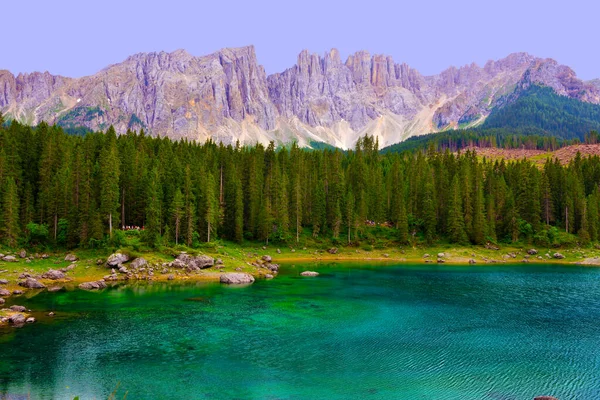 Carezza Jezioro Dolomiti Alto Adige Włochy — Zdjęcie stockowe