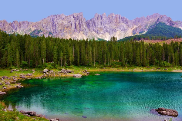 Carezza Lake Dolomiti Alto Adige Italy — 图库照片