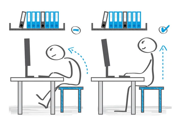 Juiste office terug zitten — Stockvector