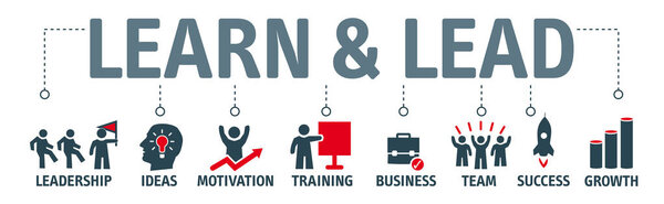 Banner learn and lead concept