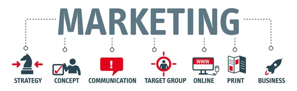 Banner concetto di marketing — Vettoriale Stock