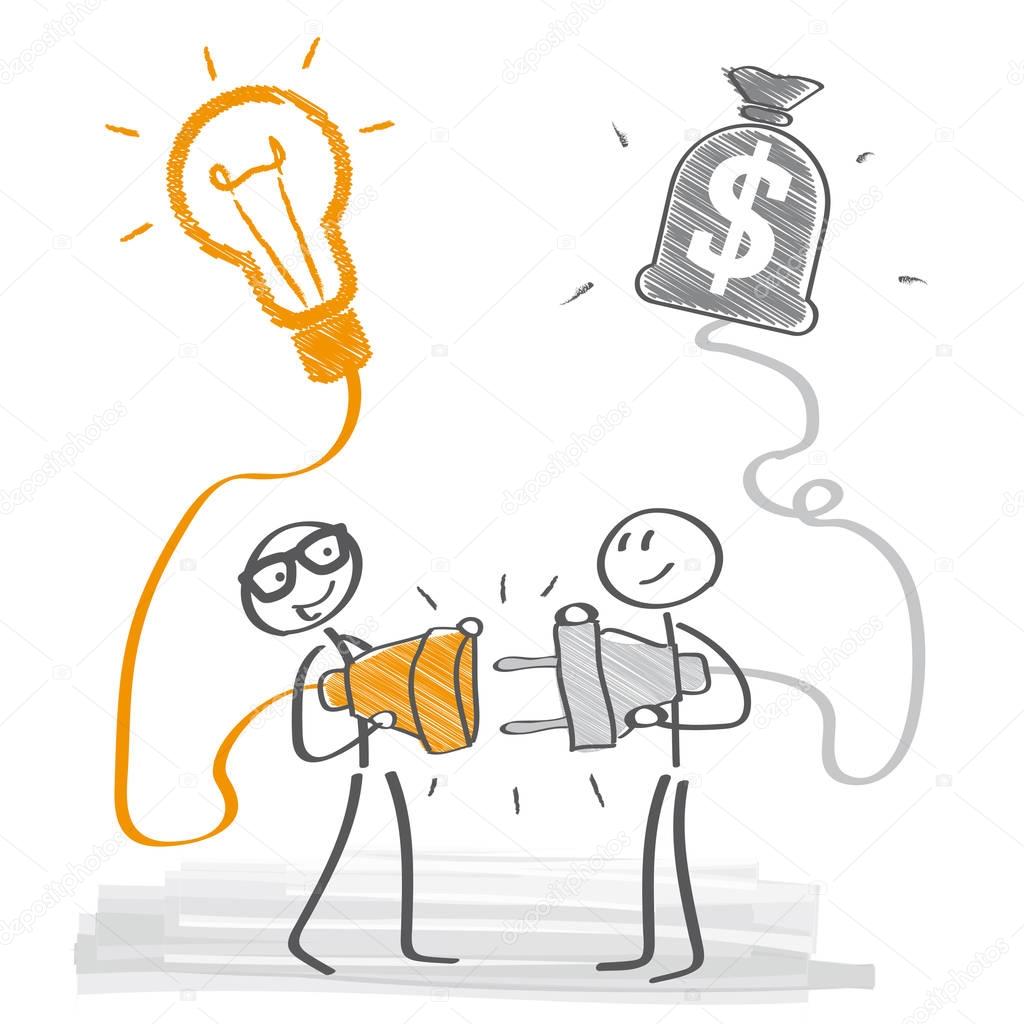 business idea and investor vector illustration