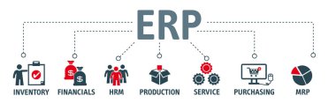 Enterprise resource planning concept ERP clipart