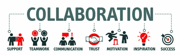 Concetto di collaborazione banner — Vettoriale Stock