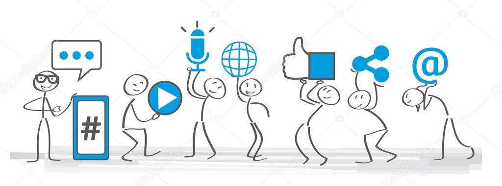 social media community vector illustration