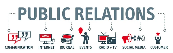 Banner Public Relations vectorillustratie — Stockvector