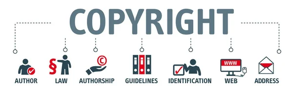 Bannière concept de copyright — Image vectorielle