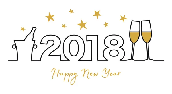Feliz Ano Novo cartão de saudação. ilustração de feliz ano novo 201 — Vetor de Stock