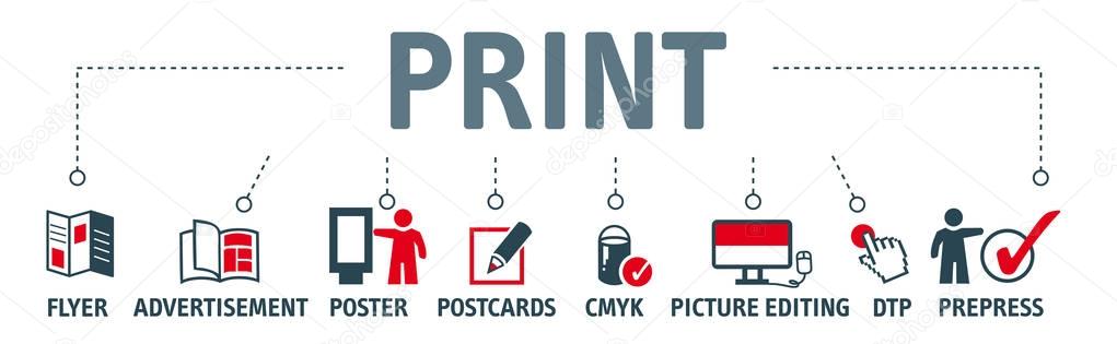 Banner printing vector design concept