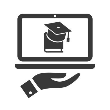 E-öğrenme simgesi vektör illüstrasyon kavramı