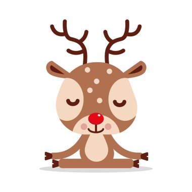 Küçük şirin Noel Ren geyiği meditasyon yapıyor