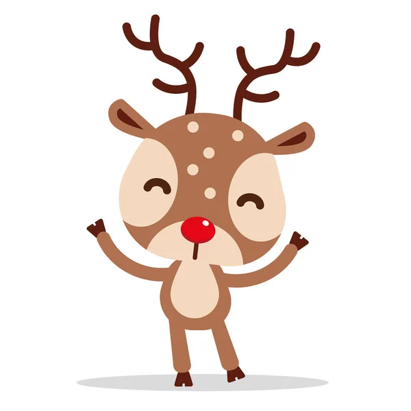 Happy expression Reindeer - vector illustration — 스톡 벡터