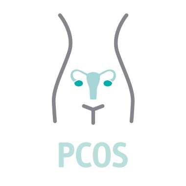 Pcos Polycystic Sendrom vektör simgesi