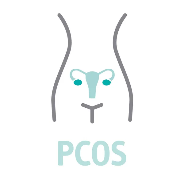 Pcos polyzystisches Syndrom Vektor-Symbol — Stockvektor
