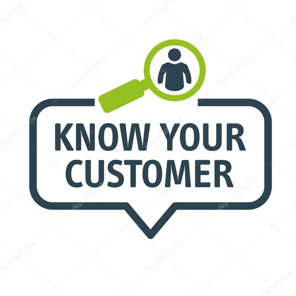 speech bubble Know Your Customer concept vector illustration