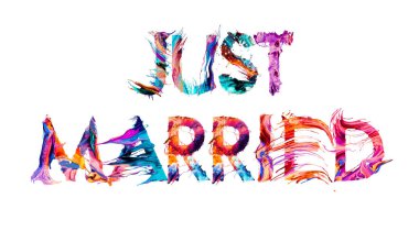 Renkli fırça darbeleriyle yeni evlenmiş.