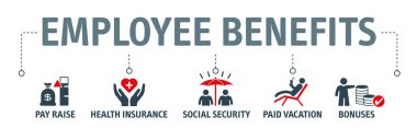 Employee Benefits Icon Concept on white background