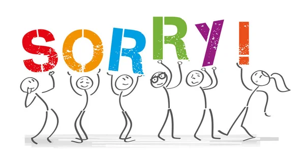 Склеить Фигурки Надписью Sorry Vector Banner Text Sorry — стоковый вектор