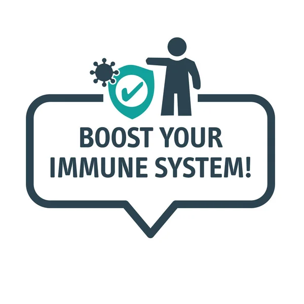 Patient Shield Virus Front Boost Your Immune System Vector Illustration — Stock Vector