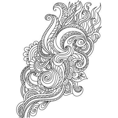 Elle çizilmiş süs çiçek desenli