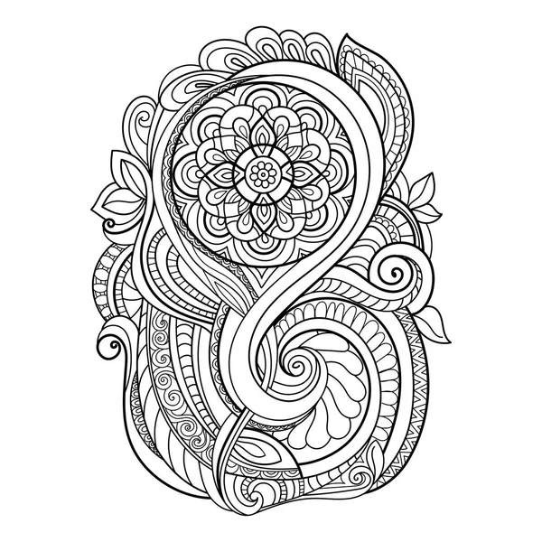 Ornement dessiné à la main avec motif floral Illustration De Stock