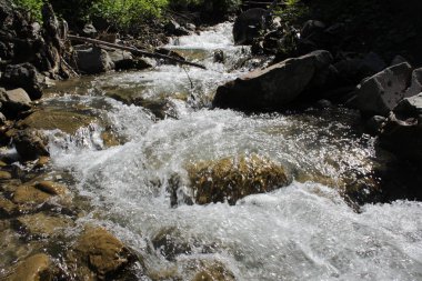 Parıldayan güneş dağ nehir-zor nehir akar