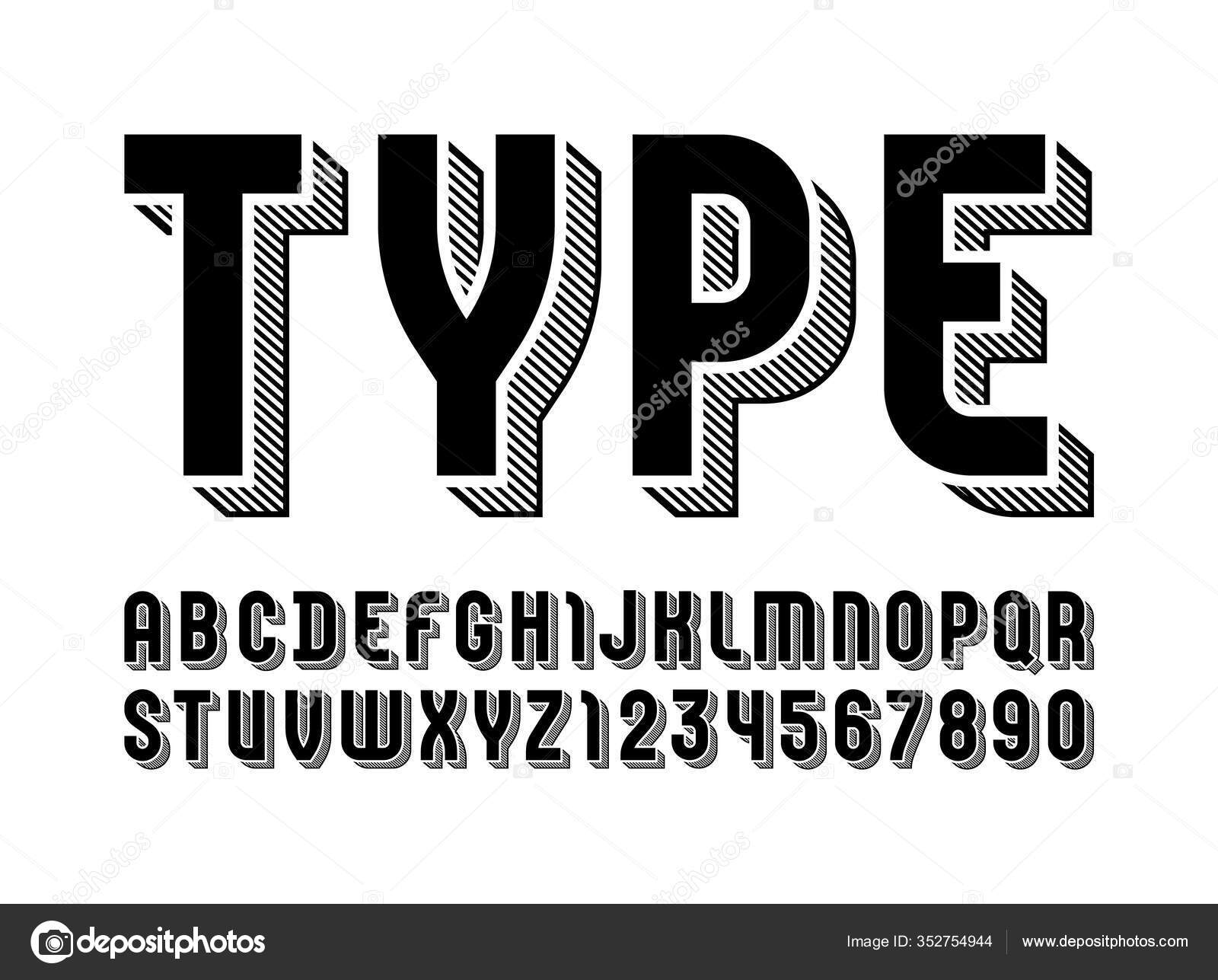 Geometric Shape Bold Poster Letters Condensed Font Stock