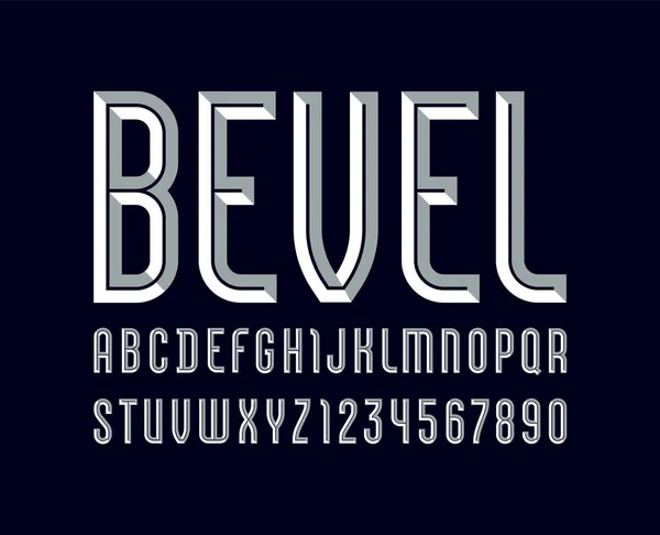 Алфавіт з блоку, сірого красивого шрифту, скошених літер і цифр — стоковий вектор