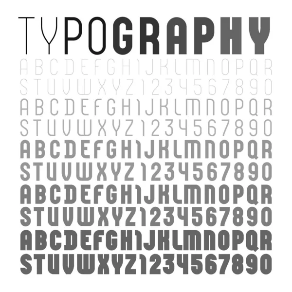 High Fonts Alphabet Sans Serif Five Font Styles Ultra Thin — стоковый вектор