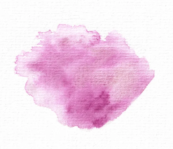 Mancha de acuarela dibujada a mano abstracta. Pintura pincelada. Plantilla de textura púrpura para banner, fondo —  Fotos de Stock