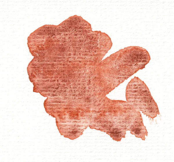 Mancha de acuarela dibujada a mano abstracta. Plantilla de textura de cobre para banner — Foto de Stock