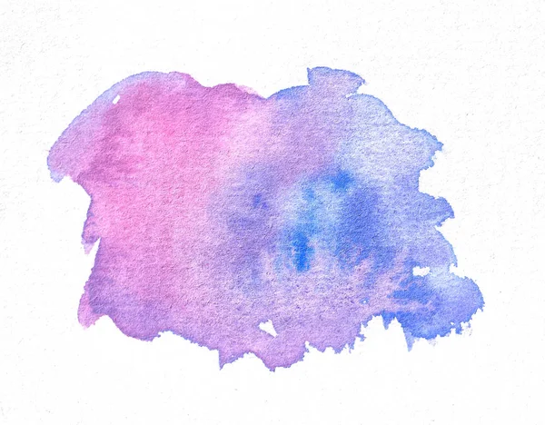 Abstract pink and blue watercolor spot. Valentines day. Color stains. Hand drawn watercolor on paper. — Stock Photo, Image