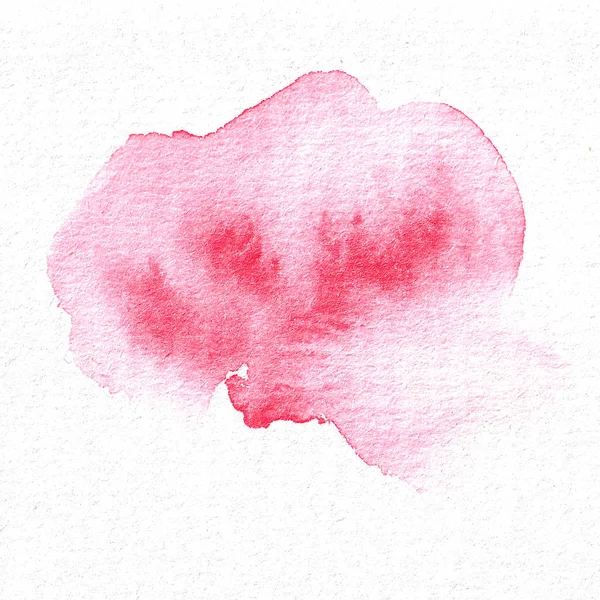 Abstract pink watercolor spot. Valentines day. Color stains. Hand drawn on paper. — Stock Photo, Image