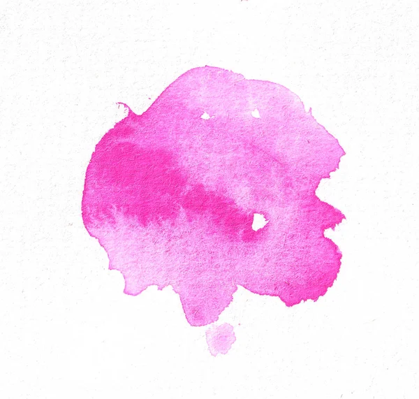 Tache d'aquarelle rose abstraite. Saint Valentin. Des taches de couleur. Dessiné à la main sur papier . — Photo