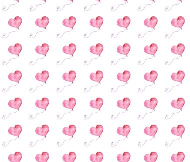 Seamless pattern with Illustration of balloon - element watercolor set for Valentines Day.