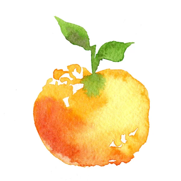 Tangerinas aquarela brilhante em um fundo branco. Ilustração pintada à mão — Fotografia de Stock