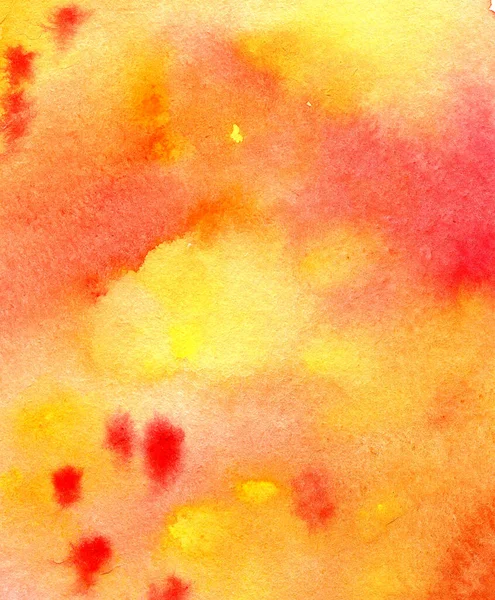 Rote und gelbe abstrakte Aquarell Hintergrund. Handgezeichnete Illustration. Auf Papier gezeichnet. — Stockfoto