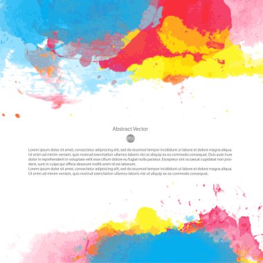 Parlak renkli afiş suluboya ile su sıçramalarına